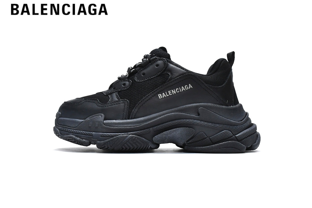 Balenciaga Triple S men's shoes  women sneakers — Full Black