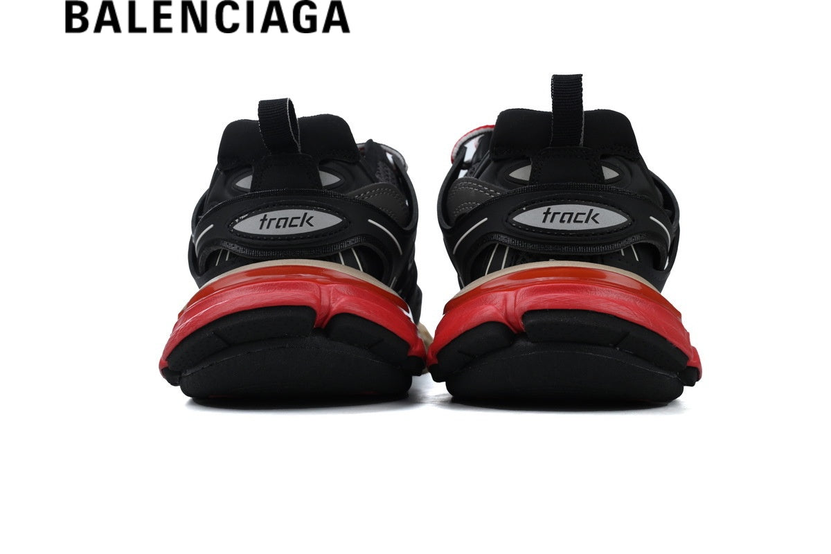 Balenciaga Track men's shoes  women sneakers in Black and Red