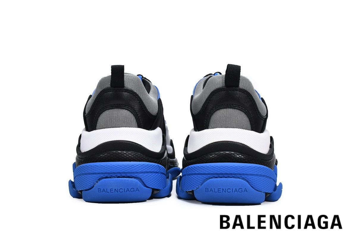 Balenciaga Triple S men's shoes  women sneakers – White, Black & Blue