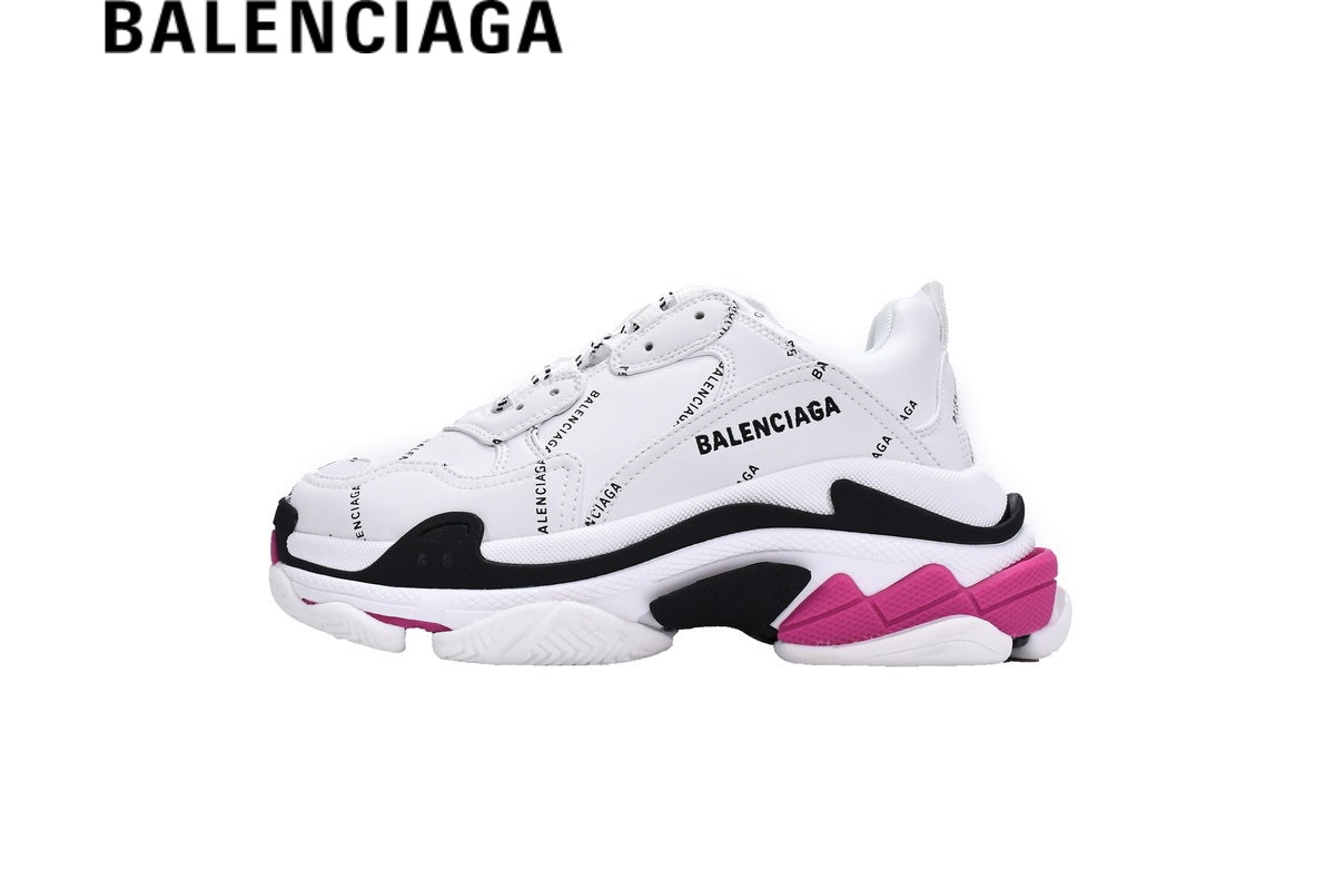 Balenciaga Triple men's shoes  women sneakers S White Black Pink