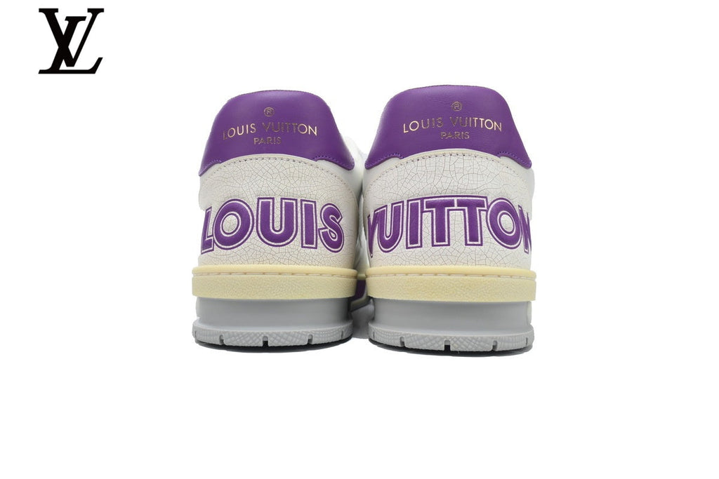 Louis Vuitton Trainer shoes for man  women Sneakers - White and Purple Mesh & Leather