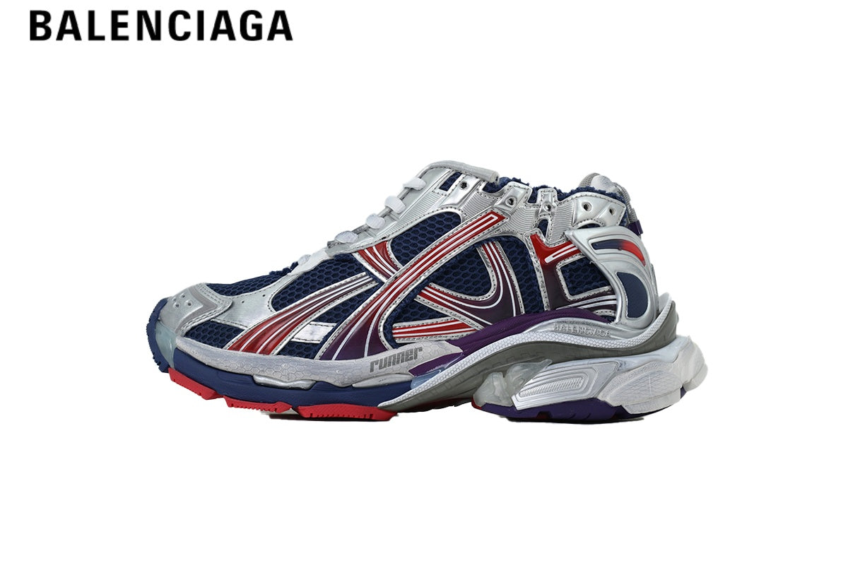 Balenciaga Skate men's shoes  women sneakers Silver White Blue