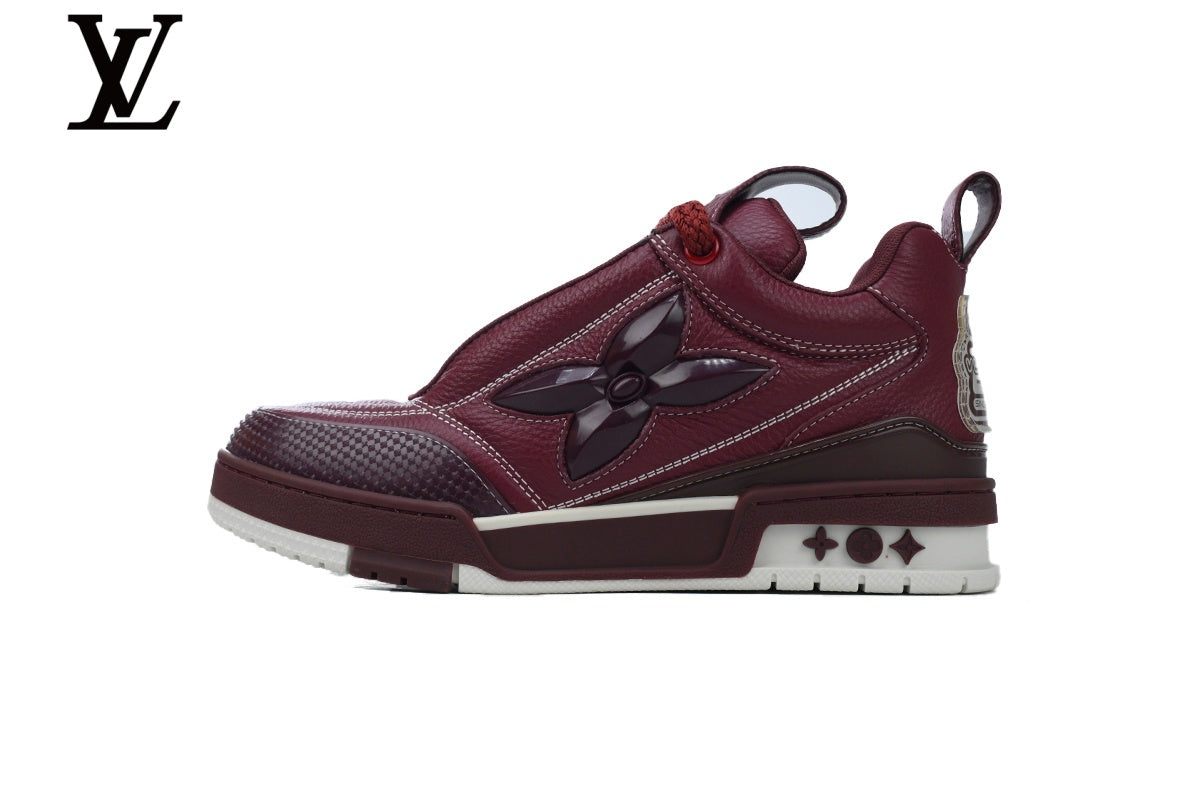 Louis Vuitton shoes for man  women Skate Sneakers – Burgundy
