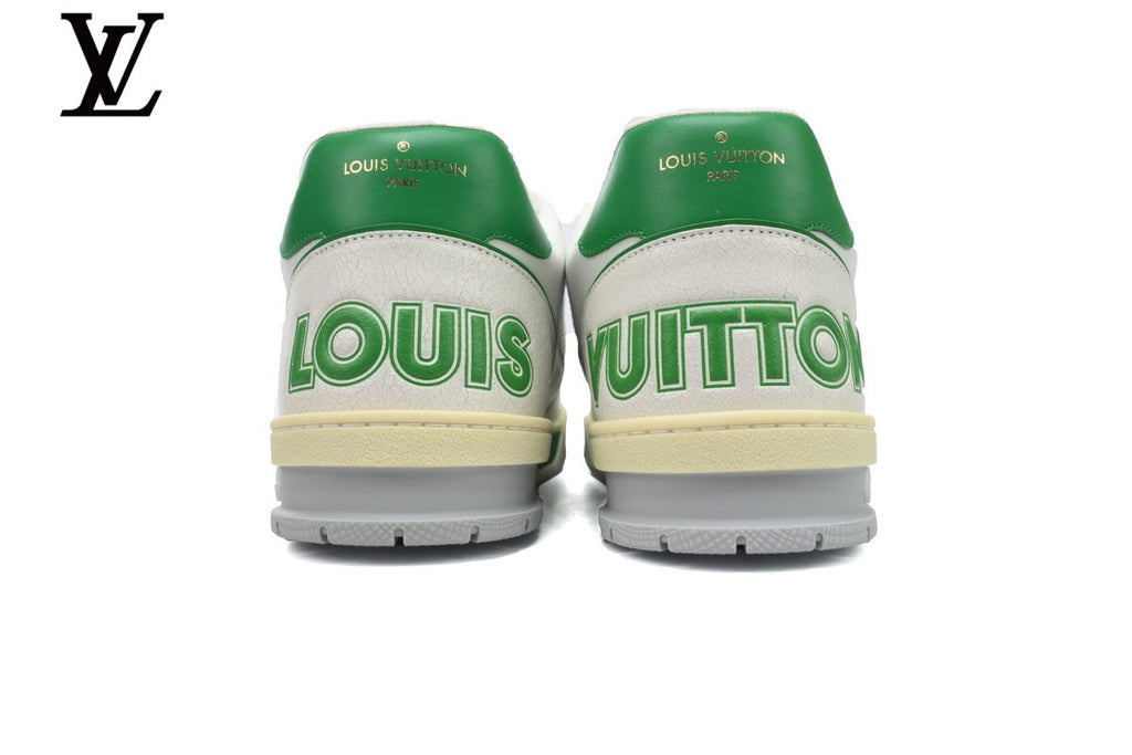 Louis Vuitton Trainer shoes for man  women Sneakers - White and Green Mesh & Leather