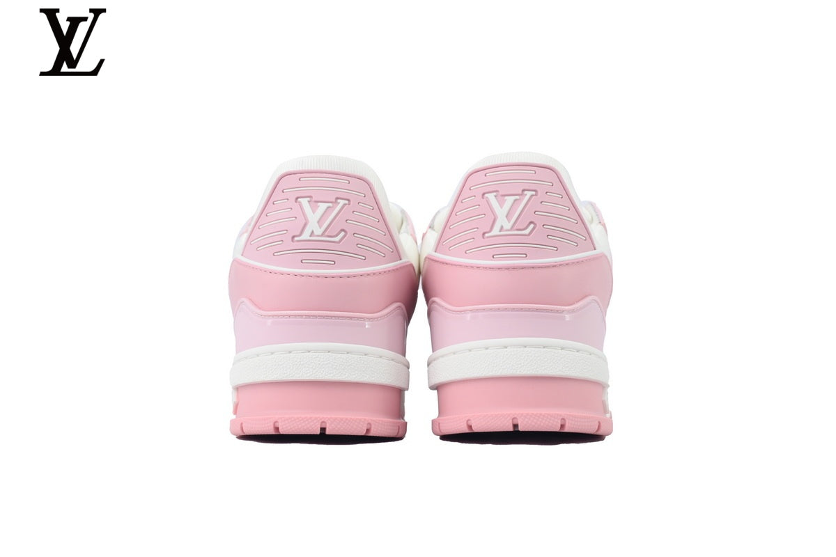 Louis Vuitton LV shoes for man  women Trainer Sneaker – Pink & White