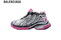 Balenciaga Runner men's shoes  women sneakers— Silver Mesh, Black & Pink Synthetic Overlays