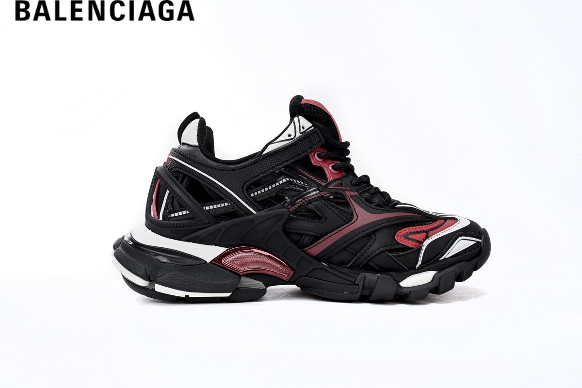 Balenciaga Track 2 men's shoes  women sneakers - Black & Red