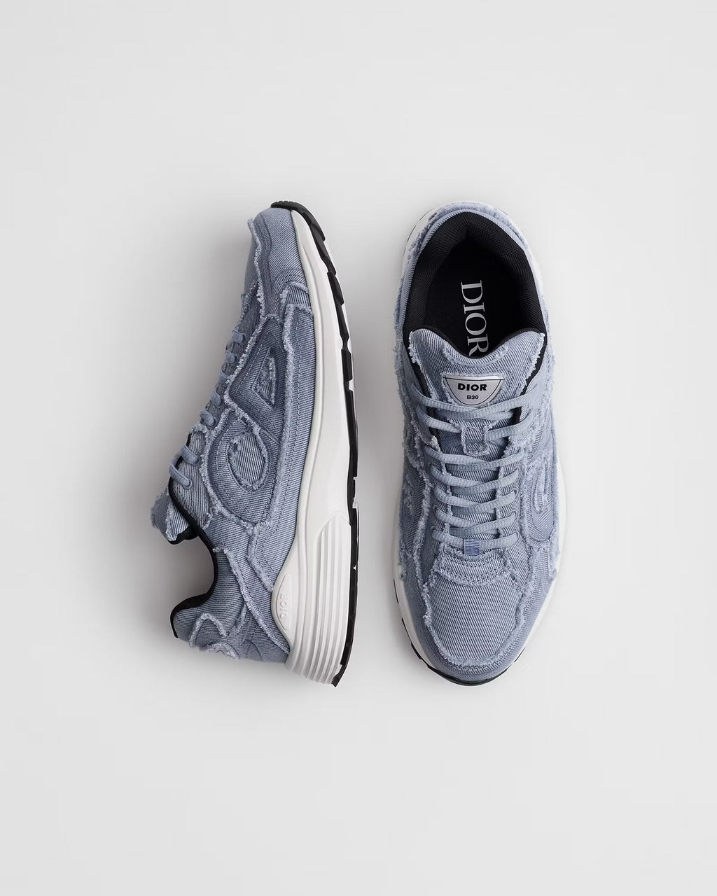 Dior B30 Women's & Men's Shoes - Light Blue / White / Black Distressed Sneakers