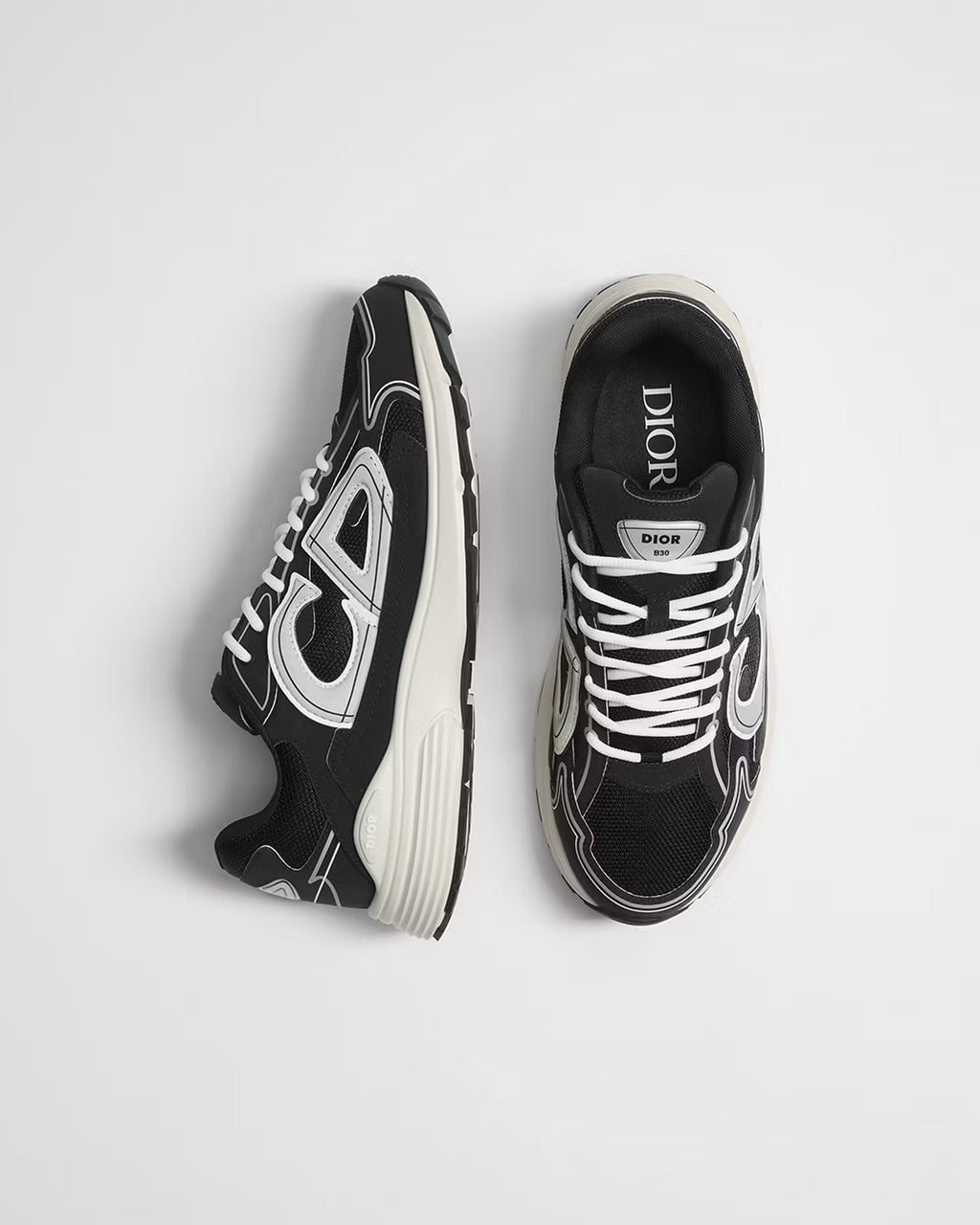 Dior B30 Women's & Men's Shoes - Black / Silver Grey / White / Cream Sneakers