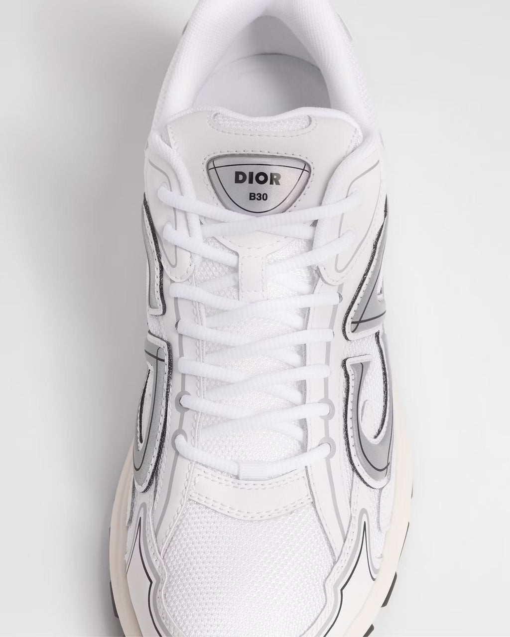 Dior B30 Women's & Men's Shoes - White / Silver Grey / Black Low-Top Sneakers