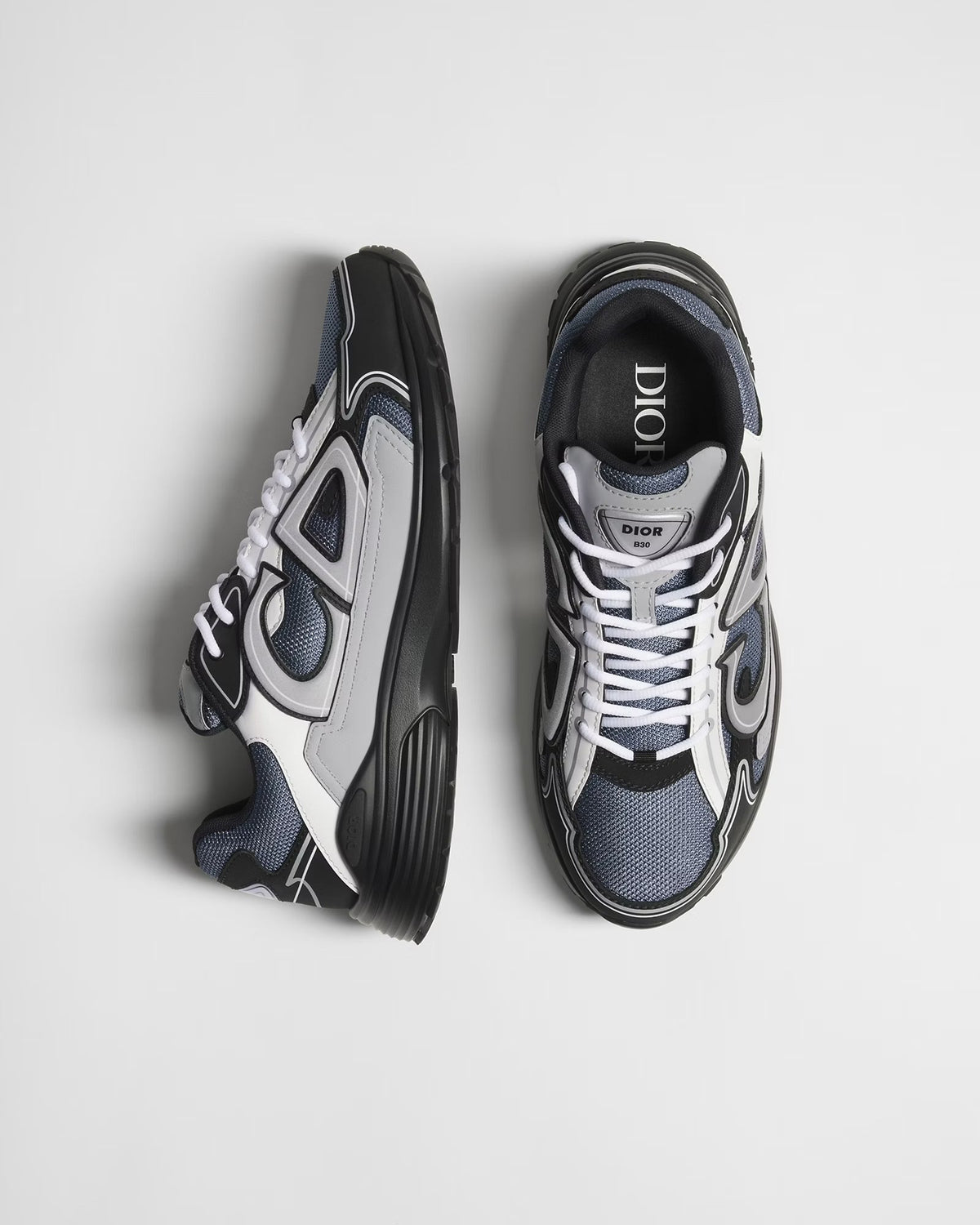 Dior B30 Women's & Men's Shoes - Black / Grey / White / Slate Blue Sneakers