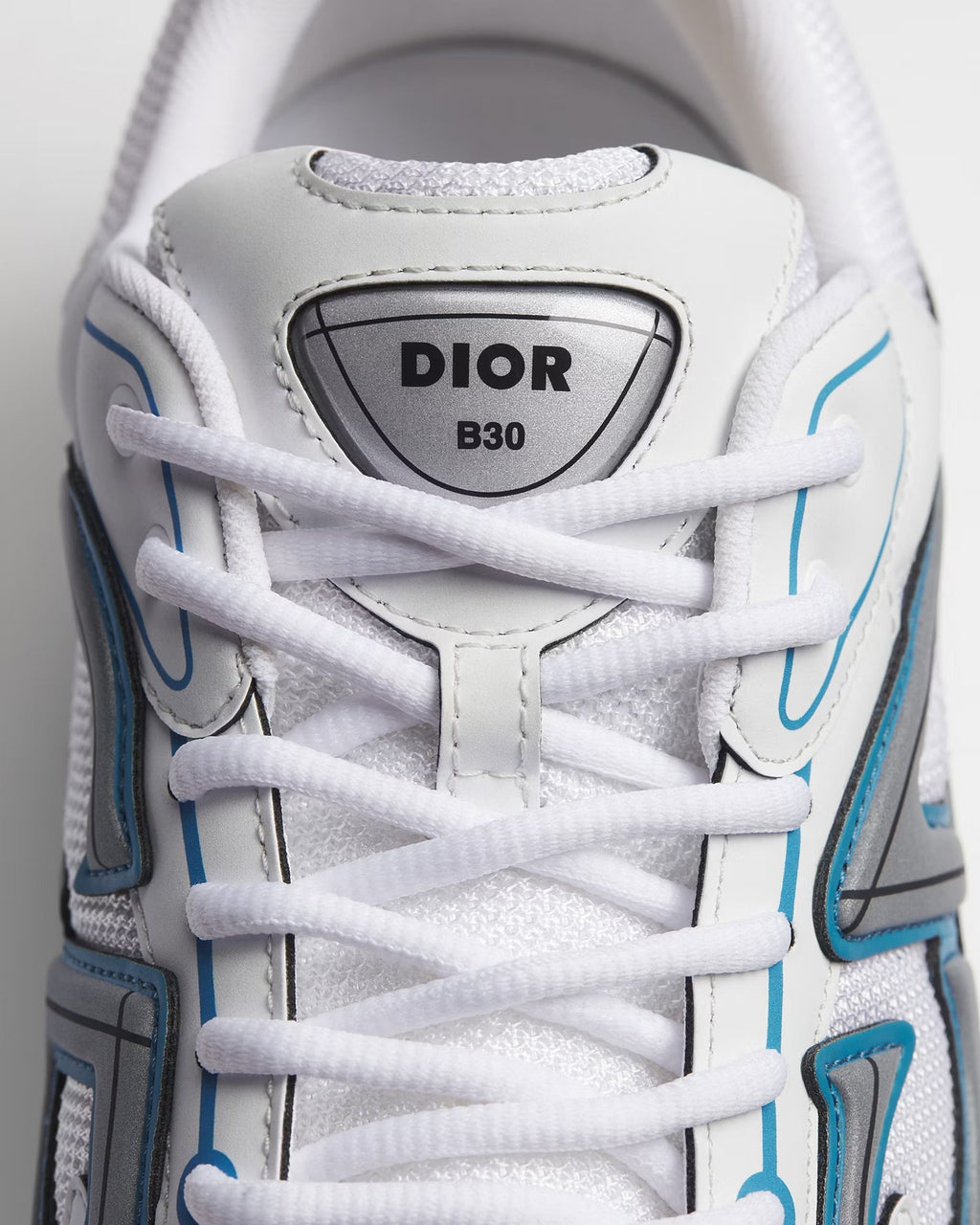 Dior B30 Women's & Men's Shoes - White / Silver Grey / Turquoise Blue Sneakers