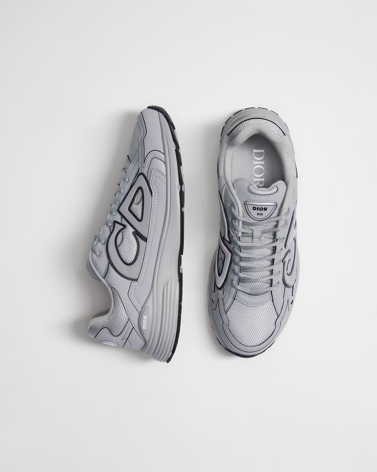 Dior B30 Women's & Men's Shoes - Grey / Silver / Black Low-Top Sneakers