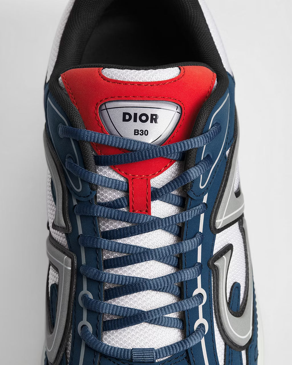 Dior B30 Women's & Men's Shoes - Navy Blue / White / Silver Grey / Red Sneakers