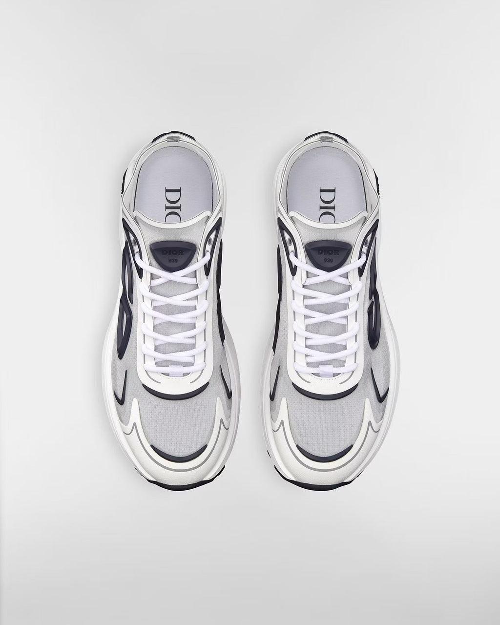 Dior B30 Women's & Men's Shoes - White / Light Grey / Black Low-Top Sneakers