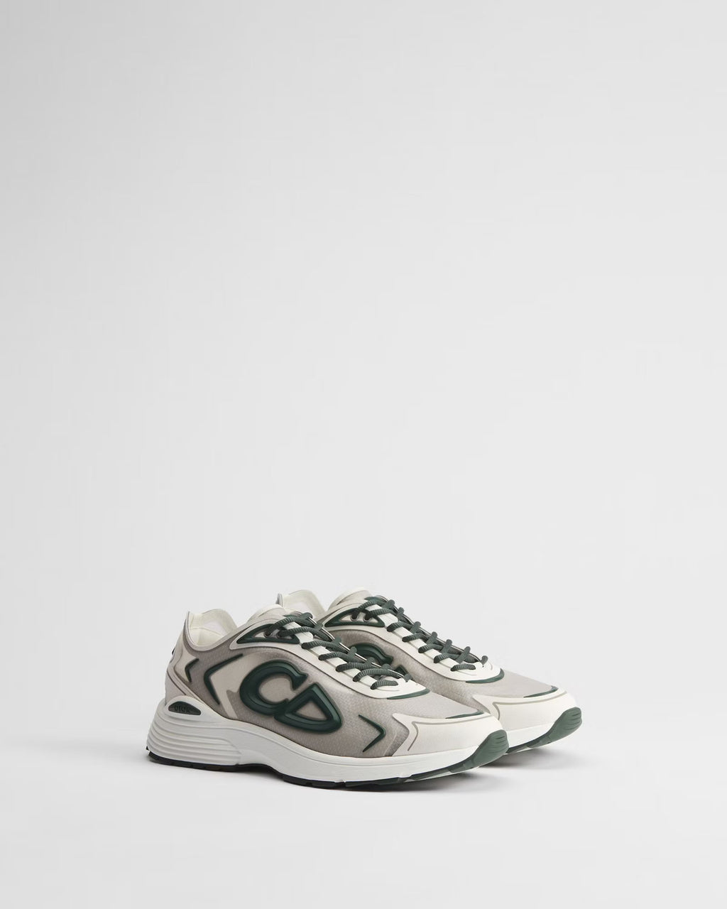 Dior B30 Women's & Men's Shoes - Cream / Light Grey / Dark Green Sneakers