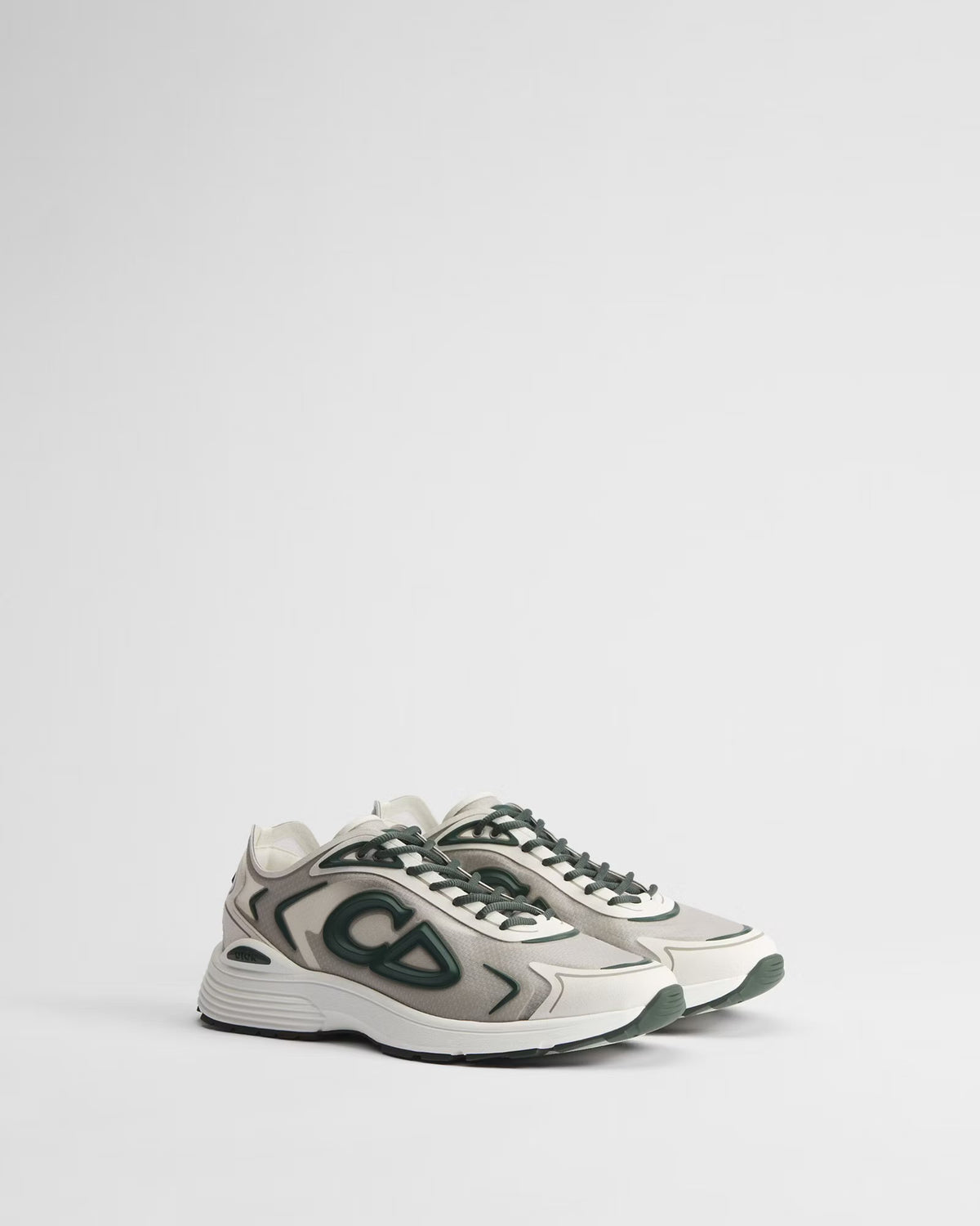 Dior B30 Women's & Men's Shoes - Cream / Light Grey / Dark Green Sneakers