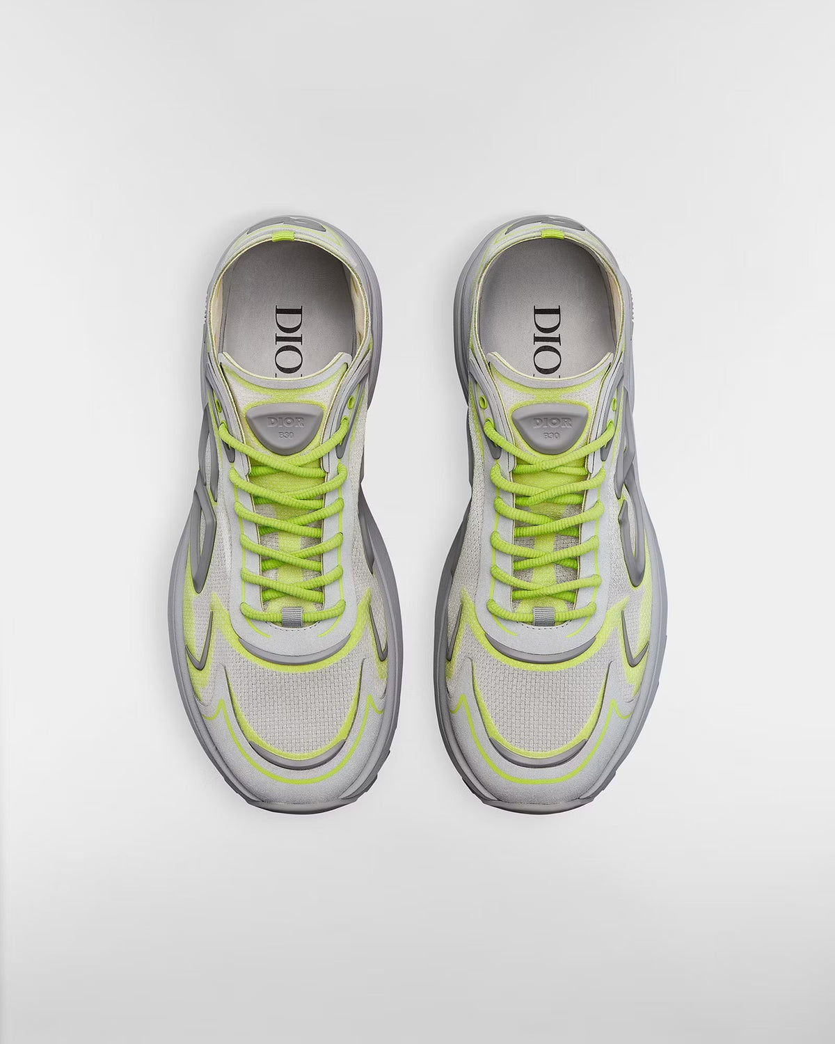 Dior B30 Women's & Men's Shoes - Neon Yellow / Light Grey Sneakers