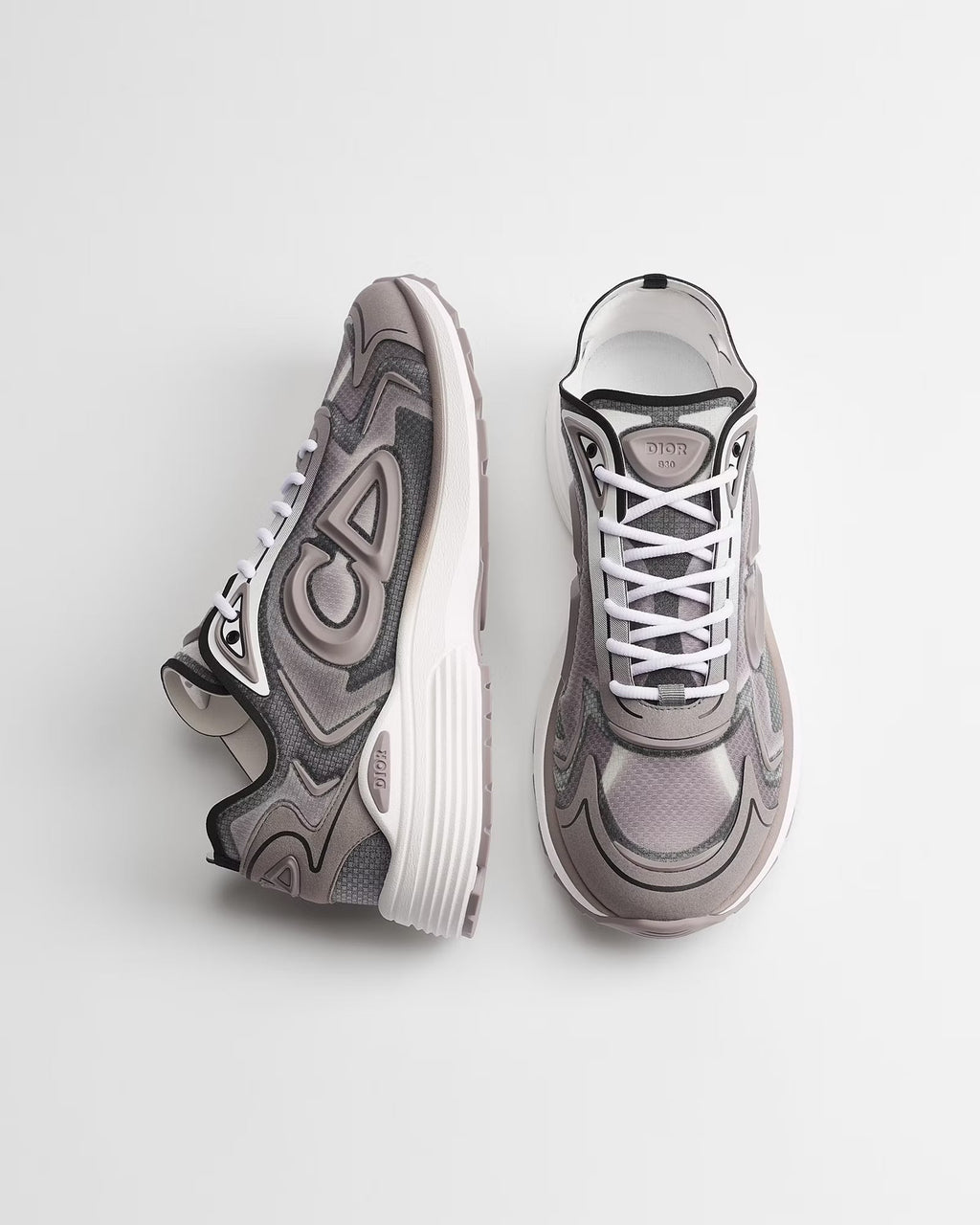 Dior B30 Women's & Men's Shoes - Taupe Grey / Charcoal / White Sneakers