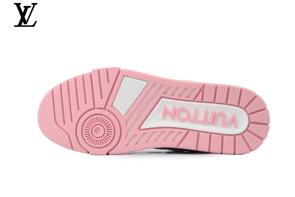 Louis Vuitton LV shoes for man  women Trainer Sneaker – Pink & White