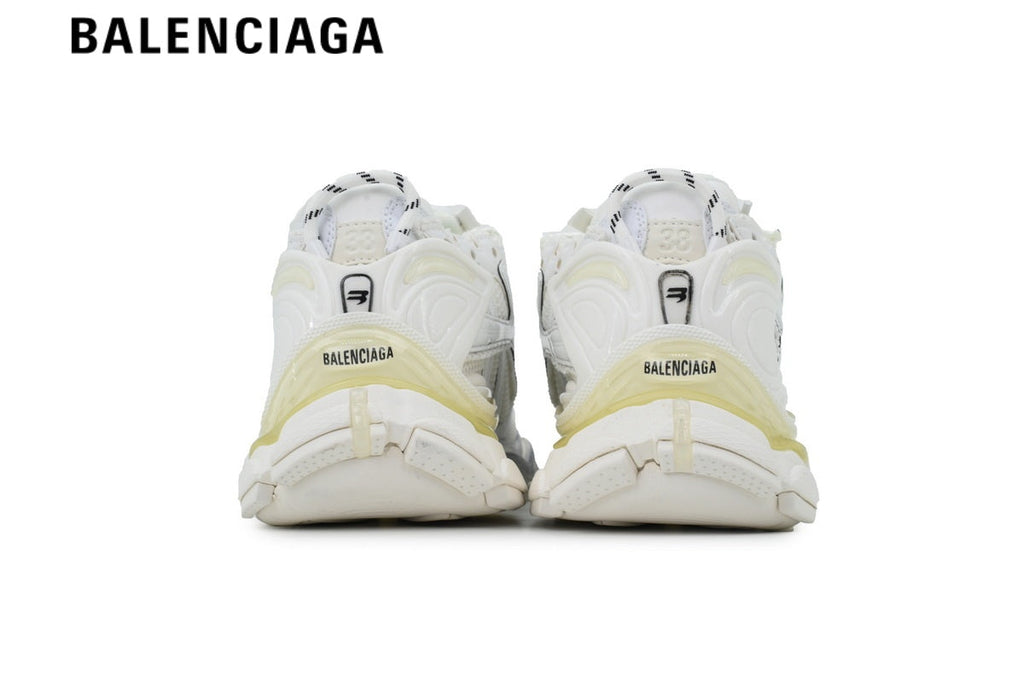 Balenciaga Runner men's shoes  women sneakers White Faded