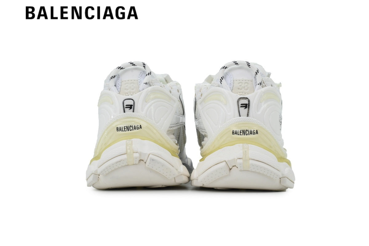 Balenciaga Runner men's shoes  women sneakers White Faded