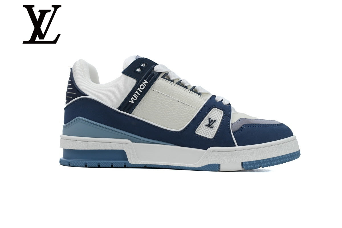 Louis Vuitton Trainer shoes for man  women Sneakers - White and Navy