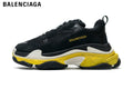 Balenciaga Triple S men's shoes  women sneakers— Black / Yellow