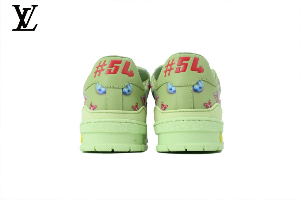 Louis Vuitton Trainer  shoes for man  women Sneaker – Green Multicolor Star Patch