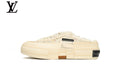 Louis Vuitton Platform Mule Sneaker – Off-White Woven Fabric with Frayed Edge