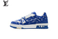 Louis Vuitton Trainer  shoes for man  women Sneaker – Blue Monogram Textile