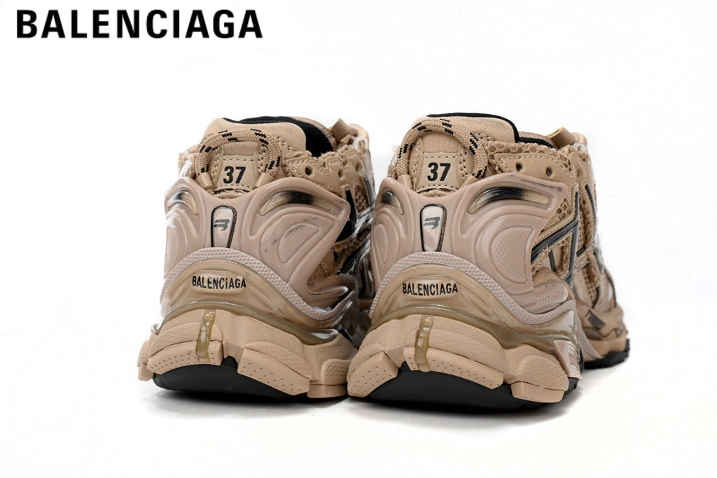 Balenciaga Runner men's shoes  women sneakers— Beige / Black