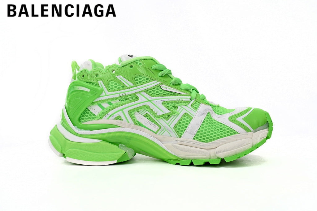 Balenciaga Runner men's shoes  women sneakers — Green / White