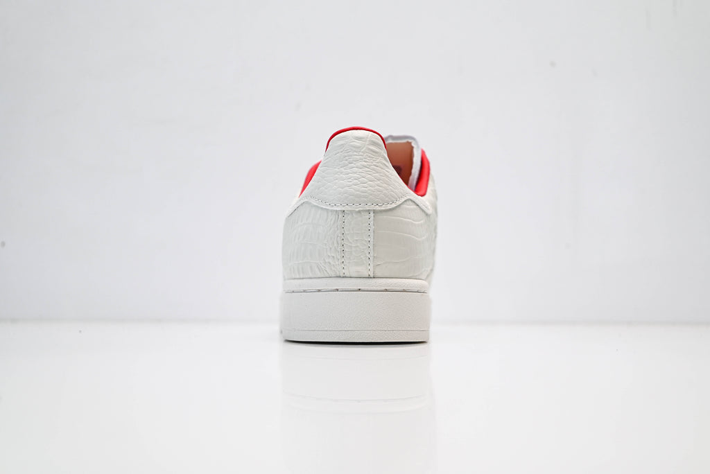 adidas Originals Superstar – White Croc-Embossed Upper with Red Lining & White Shell Toe