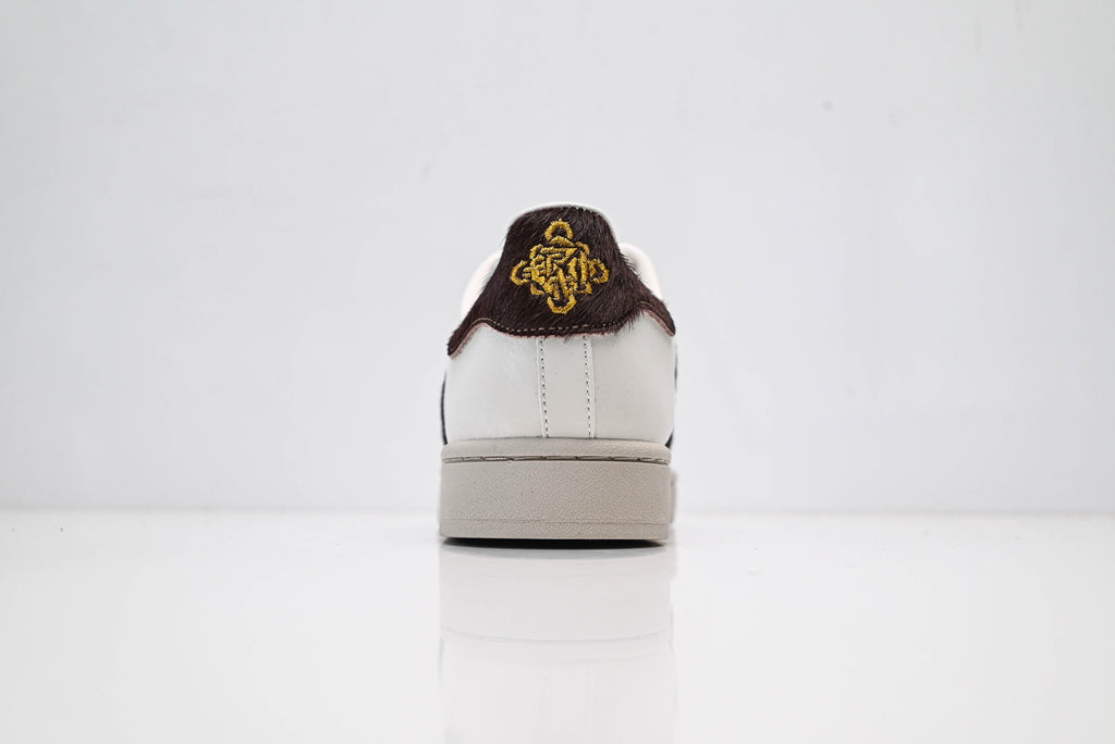 adidas Originals Superstar – Off-White & Brown Horsehair Upper with Red Accent & White Shell Toe