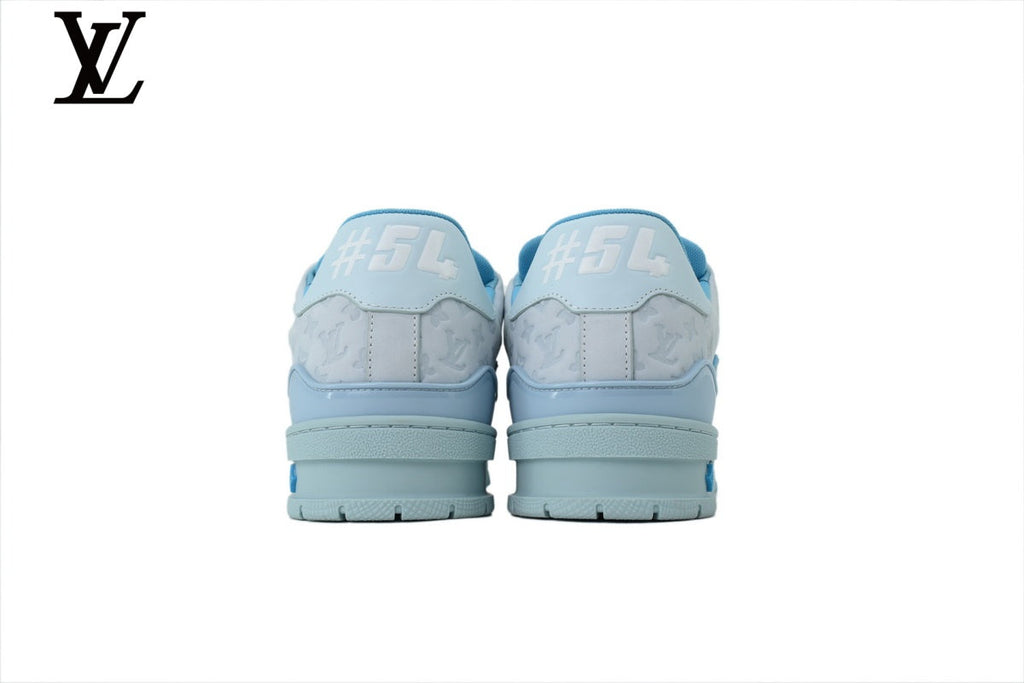 Louis Vuitton Trainer  shoes for man  women Sneaker – Light Blue Monogram