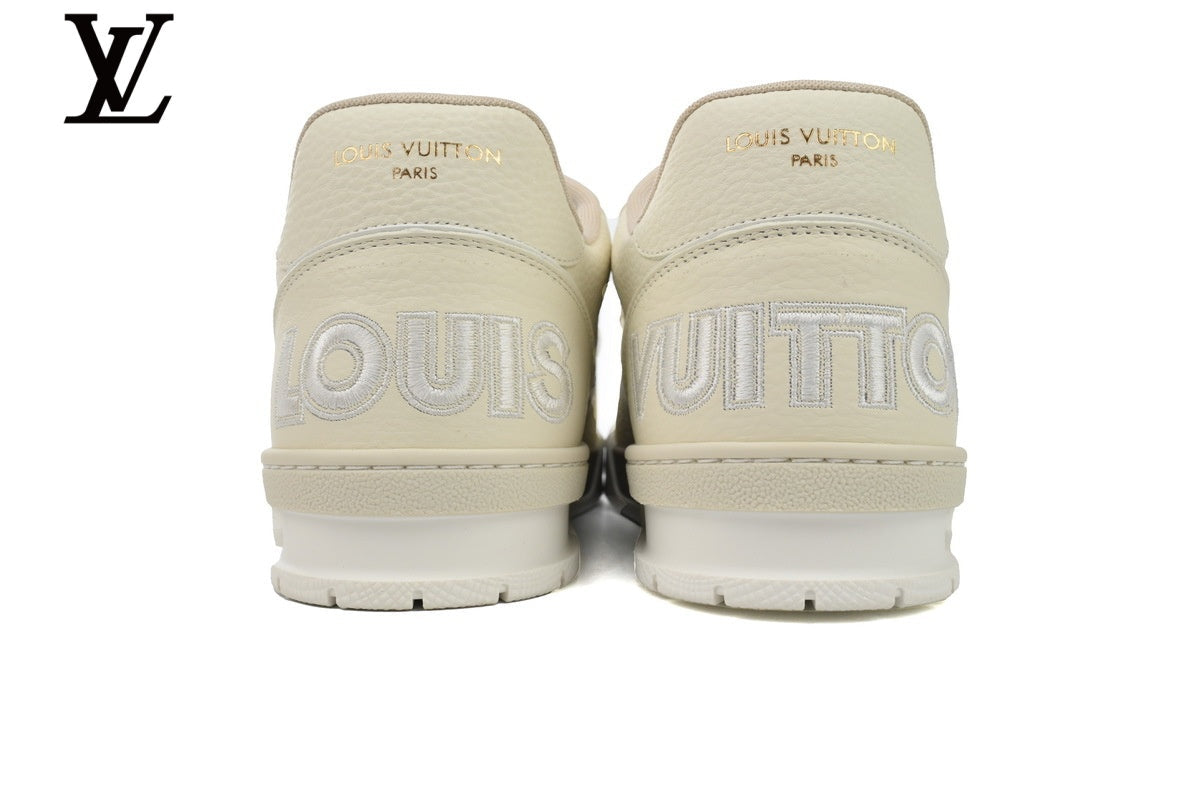 Louis Vuitton Trainer  shoes for man  women Sneaker – Cream & Brown Floral
