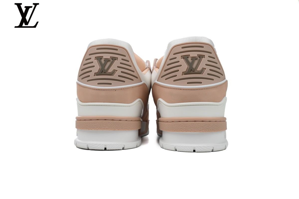 Louis Vuitton LV shoes for man  women Trainer Sneaker – Pink & White