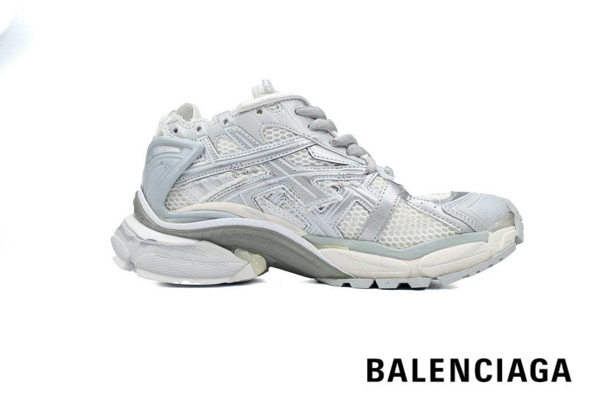 Balenciaga Runner men's shoes  women sneakers– White & Silver