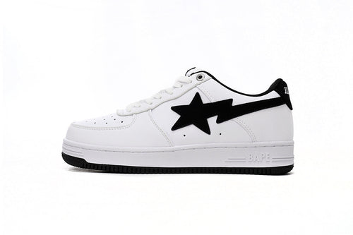 A BATHING APE BAPE STA White & Black Sneakers | Women's & Men's Skate-Inspired Shoes