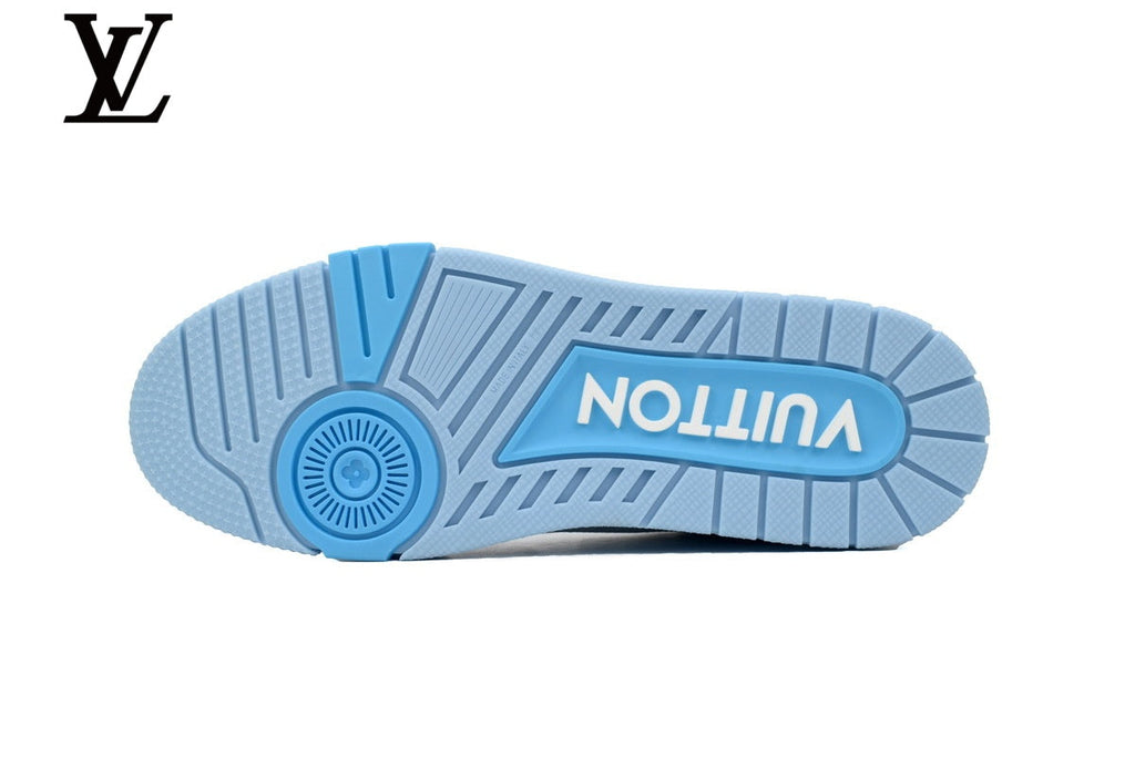 Louis Vuitton Trainer shoes for man  women Sneakers – Light Blue Monogram