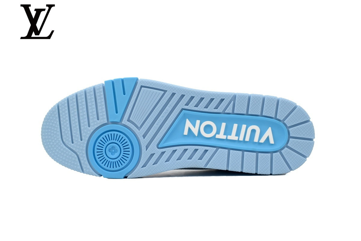Louis Vuitton Trainer shoes for man  women Sneakers – Light Blue Monogram