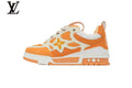 Louis Vuitton Trainer  shoes for man  women Sneaker – Orange & White Mesh & Leather