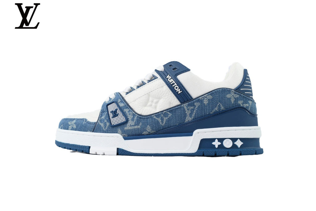 Louis Vuitton LV shoes for man  women Trainer Sneaker – Blue Denim