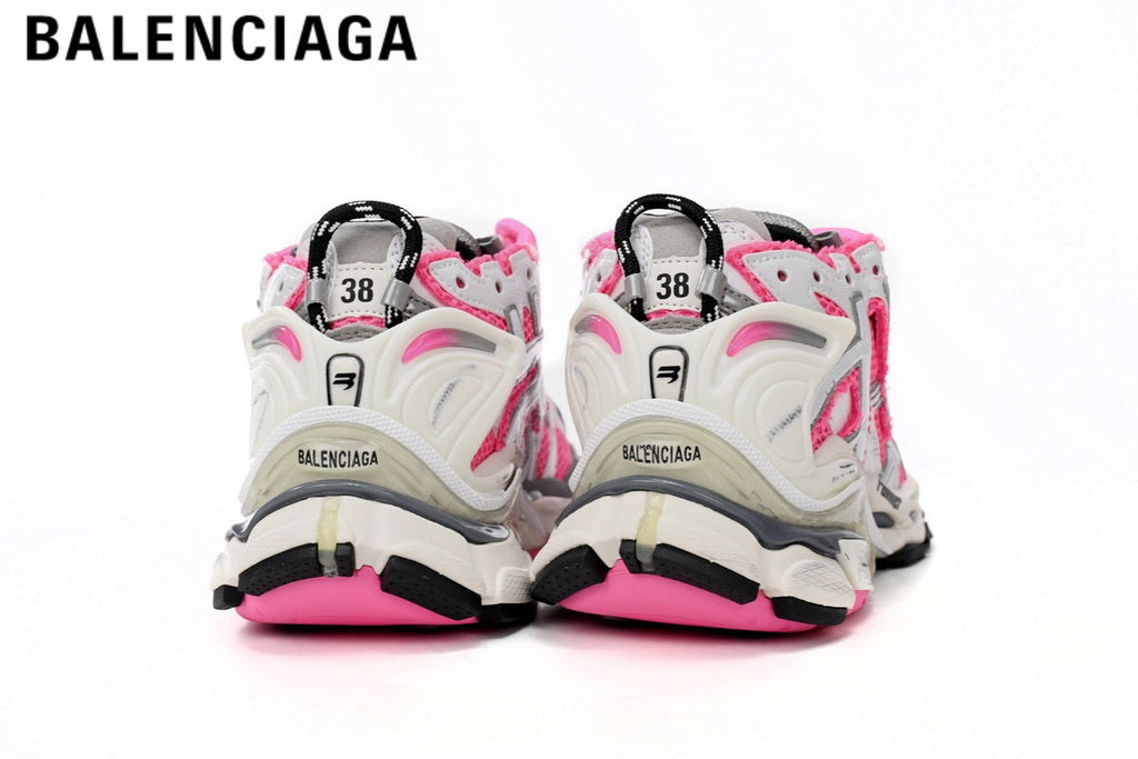 Balenciaga Runner men's shoes  women sneakers — White / Pink