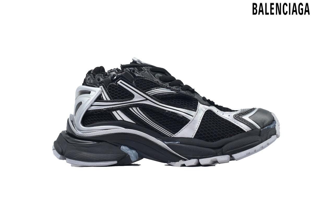 Balenciaga Runner men's shoes  women sneakers – Black & Silver