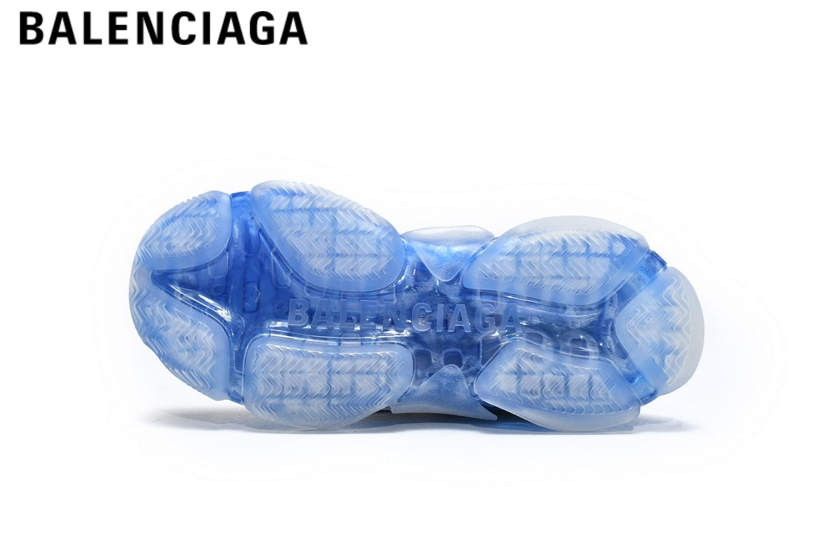Balenciaga Triple S men's shoes  women sneakers — White / Blue