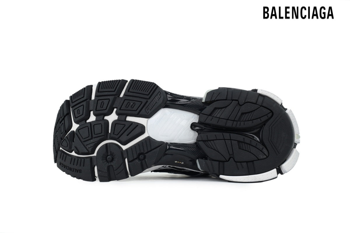 Balenciaga Runner Mid men's shoes  women sneakers Black White Distressed