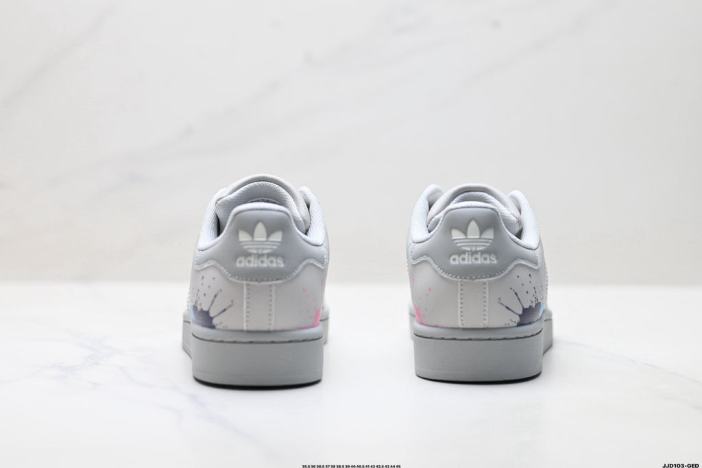 adidas Originals Superstar — Light Gray Multicolor Paint Splash | Shell Toe