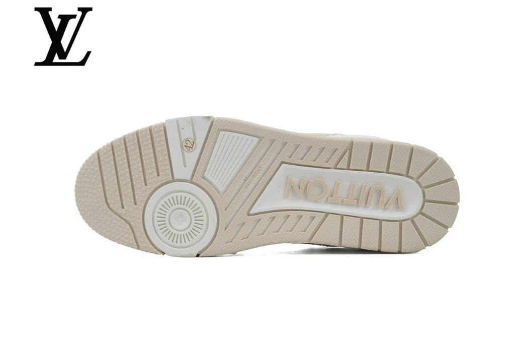Louis Vuitton Trainer shoes for man  women Sneakers - White Printed